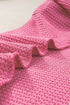 Waffle Knit Square Neck Puff Sleeve Top
