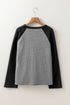 Waffle Knit Star Patch Raglan Sleeve Top
