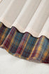 Waffle Knit Striped Plaid Patchwork Half Button Long Sleeve Top