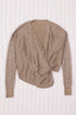 Waffle Knit Surplice V Neck Long Sleeve Top