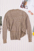 Waffle Knit Surplice V Neck Long Sleeve Top