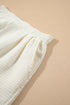Waffle Knit Texture Ricrac Hemline Casual Shorts