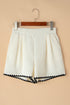 Waffle Knit Texture Ricrac Hemline Casual Shorts
