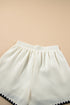 Waffle Knit Texture Ricrac Hemline Casual Shorts