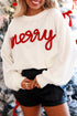 Waffle Knit Textured Graphic Script Sweatshirt
