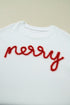 Waffle Knit Textured Graphic Script Sweatshirt