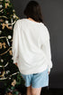 Waffle Knit Textured Graphic Script Sweatshirt