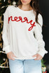 Waffle Knit Textured Graphic Script Sweatshirt