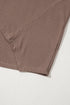 Waffle Knit V Neck Drop Shoulder Long Sleeve Casual Blouse