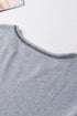 Waffle Knit V Neck Exposed Seam Relaxed Sweatshirt