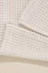 Waffle Knit V Neck Side Slit Relaxed Pullover Top