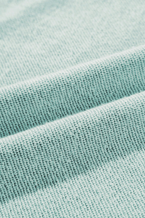 Waffle Texture Exposed Seam Long Sleeve Pullover