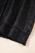 Waffle Texture Exposed Seam Long Sleeve Pullover Top