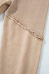 Waffle Texture Exposed Seam Long Sleeve Pullover Top