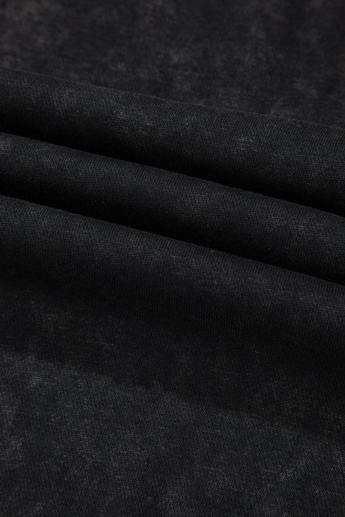 Waffle Texture Exposed Seam Long Sleeve Pullover Top