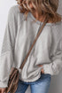 Waffle Texture Exposed Seam Long Sleeve Pullover Top