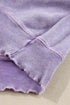 Waffle Texture Exposed Seam Long Sleeve Pullover Top