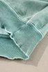 Waffle Texture Exposed Seam Long Sleeve Pullover Top