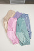 Waffle Texture Exposed Seam Long Sleeve Pullover Top