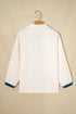 Waffle Texture Half Zip Collared Pullover Top