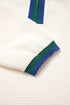 Waffle Texture Half Zip Collared Pullover Top