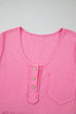 Waffle Textured Button Round Neck A-line Tiered Sleeveless Dress
