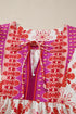 Wanderlust Folkloric Print Tassel Tie Puff Sleeve Babydoll Mini Dress
