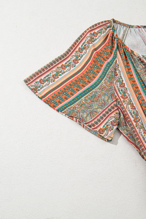 Wanderlust Heart Floral Print Ruffle Tiered Mini Dress