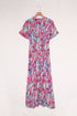 Warp V Neck Floral Maxi Dress