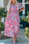 Warp V Neck Floral Maxi Dress