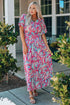 Warp V Neck Floral Maxi Dress