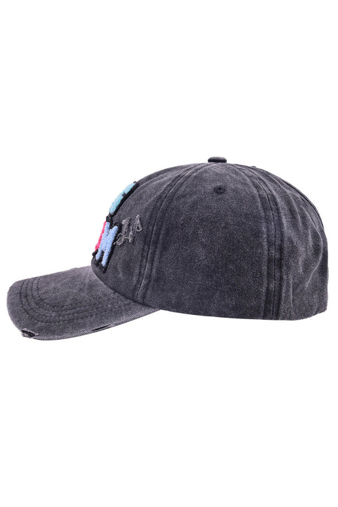 Washed Cotton Dog Mama Embroidered Paw Print Baseball Cap