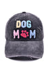 Washed Cotton Dog Mama Embroidered Paw Print Baseball Cap