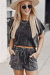 Washed Cotton Oversized Two Piece Short Lounge Set