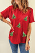 Washed Cotton Sequin Tree Graphic Tee