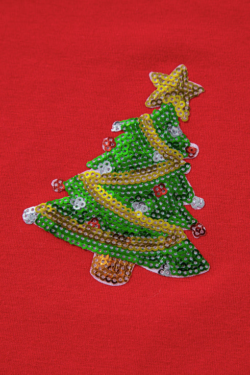 Washed Cotton Sequin Tree Graphic Tee