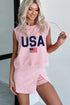Washed Cotton USA Graphic Muscle Tank And Skort Two Piece Set