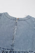 Washed Denim High Waist Loose H Line Mini Dress