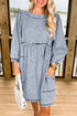 Washed Denim High Waist Loose H Line Mini Dress