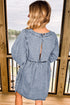 Washed Denim High Waist Loose H Line Mini Dress
