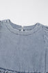 Washed Denim High Waist Loose H Line Mini Dress