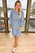 Washed Denim High Waist Loose H Line Mini Dress