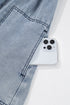 Washed Denim High Waist Loose H Line Mini Dress