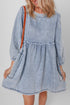 Washed Denim High Waist Loose H Line Mini Dress