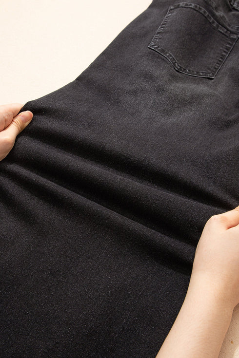 Washed Denim Lace Up Detail Statement Jeans