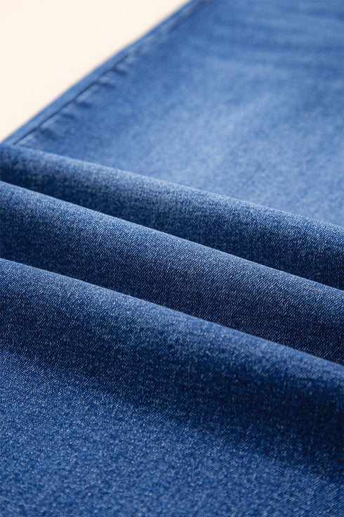 Washed Denim Lace Up Detail Statement Jeans