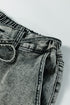 Washed Denim Wide Leg Barrel Fit Waist String Jeans