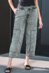 Washed Denim Wide Leg Barrel Fit Waist String Jeans