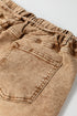 Washed Denim Wide Leg Barrel Fit Waist String Jeans