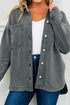 Washed Drop Shoulder Side Slit Utility Layering Jacket